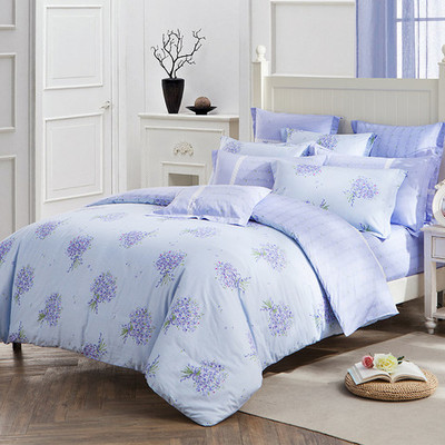 樂(lè)優(yōu)家家紡 全棉四件套 紫色蜜語(yǔ) 220*240cm
